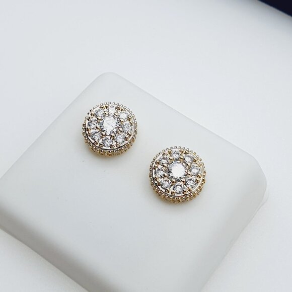 "14K Gold Plated Cubic Zircon Earrings, INUS1BR150 - Picture 5 of 8